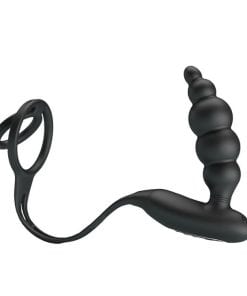 Vibrating Penis Sleeve (Butt Plug and Cockring) Black