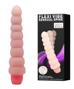 Flexi Spine Vibrator Ribbed Flesh