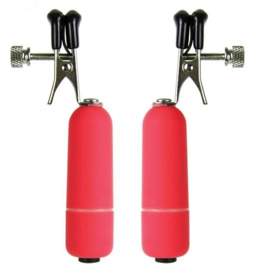 Vibrating Nipple Clamps - Red