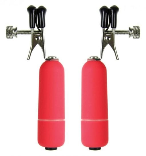 Vibrating Nipple Clamps - Red