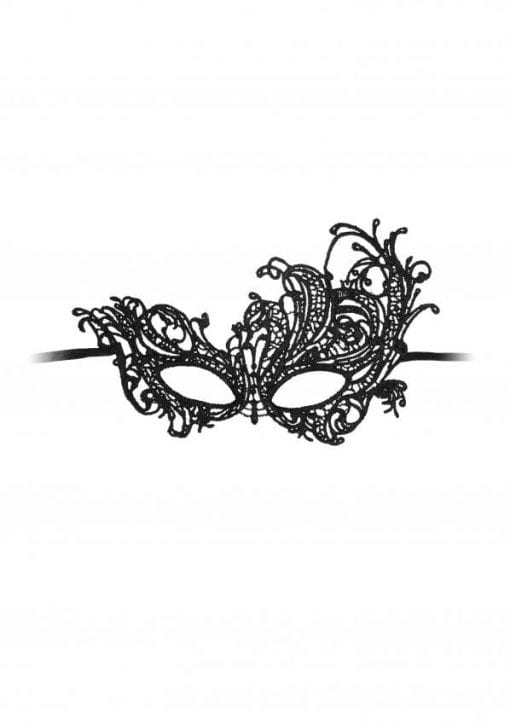 Royal Black Lace Mask  - Black