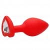 Diamond Heart Butt Plug - Regular - Red