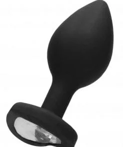 Diamond Heart Butt Plug - Large - Black