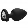 Diamond Heart Butt Plug - Extra Large - Black