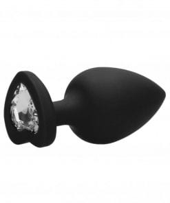 Diamond Heart Butt Plug - Extra Large - Black