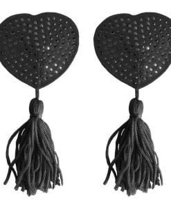 Nipple Tassels - Heart - Black