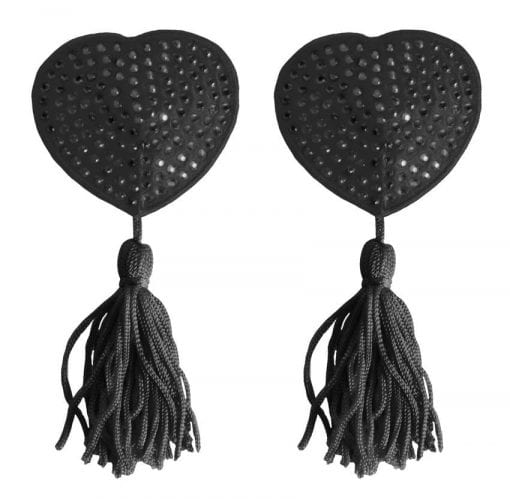 Nipple Tassels - Heart - Black