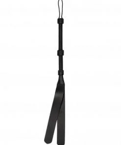 Heavy Duty Double Tailed Whip Flogger - Black