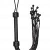 Short Leather  Braided Flogger - Black