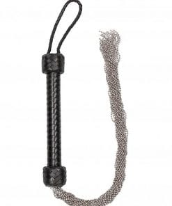 Silver Ball Chain Flogger - Black