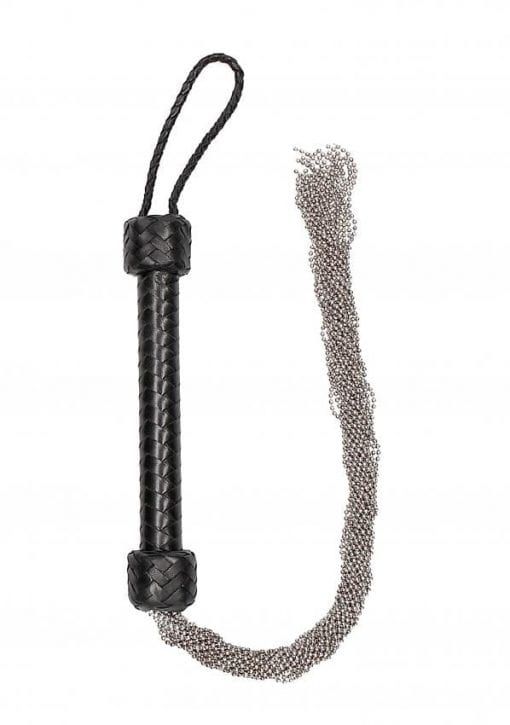 Silver Ball Chain Flogger - Black