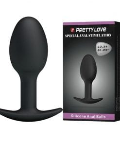 Silicone Anal Ball Butt Plug 3.34" x 1.25" Black