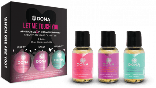 Dona Let Me Touch You Massage Gift Set (Scented Massage Oil Trio 3 X 1oz)