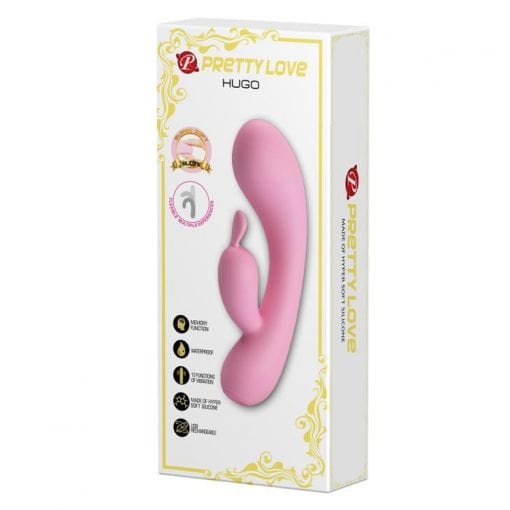 Rechargeable Rabbit Vibe "Hugo" Pink (165mmx37mm)