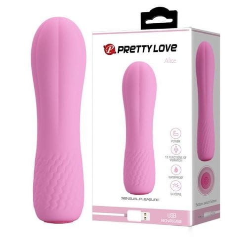 Easy Insertion Mini Vibrator Soft Pink "Alice" 116mm