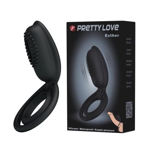 Vibrating Cock Ring "Esther" Black