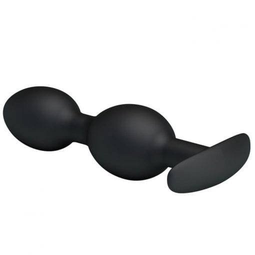 Silicone Anal Ball Butt Plug 4.92" x 1.1" Black