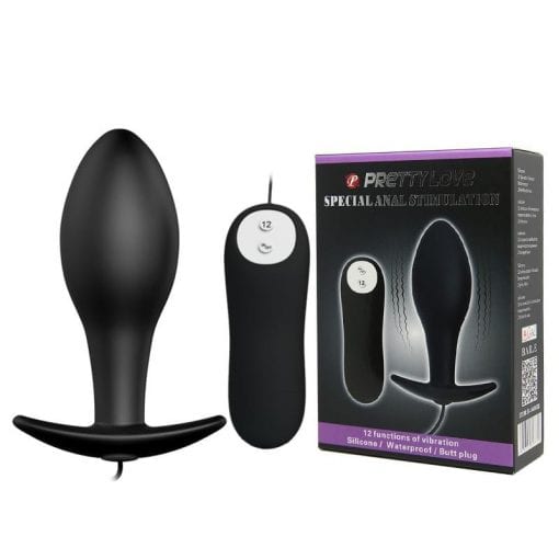 Vibrating Anal Butt Plug 3.4" x 1.2" Black