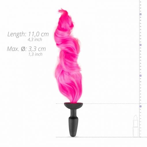Silicone Butt Plug With Tail Pink - Image 3