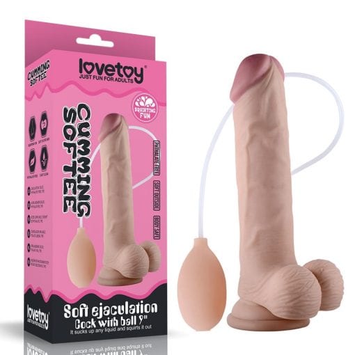 Soft Ejaculation Cock With Ball 9in