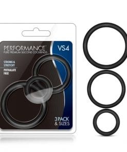 Performance Silicone Cock Ring 3 Pc Set Black