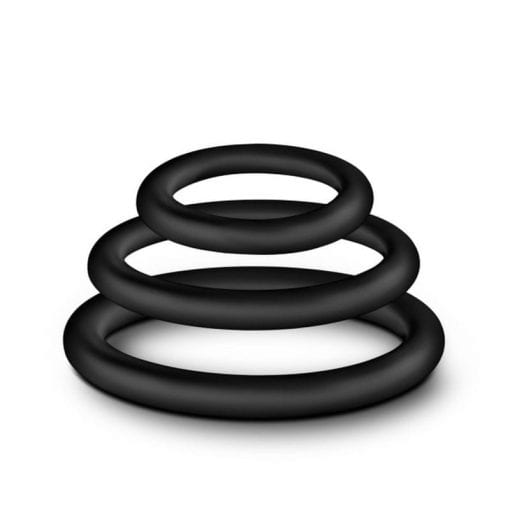 Performance Silicone Cock Ring 3 Pc Set Black - Image 3
