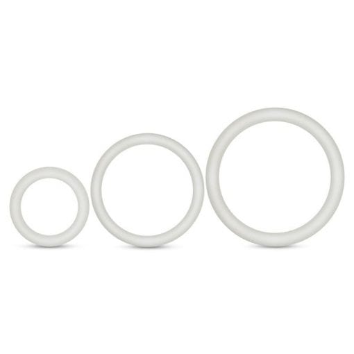 Performance Silicone Cock Ring 3 Pc Set White Glow - Image 2