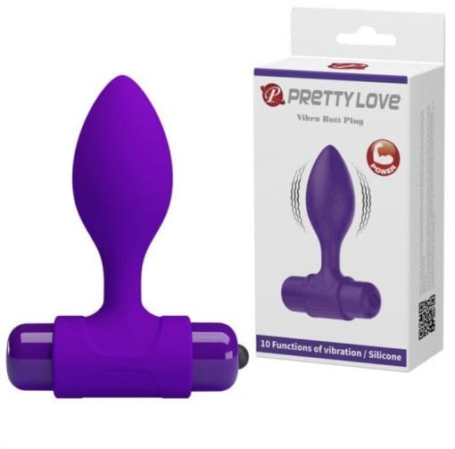 Vibra Butt Plug - Purple (86mm)