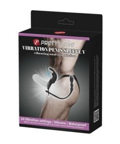 Vibrating Penis Sleeve V Black (130mmx42mm & 245mmx20mm)