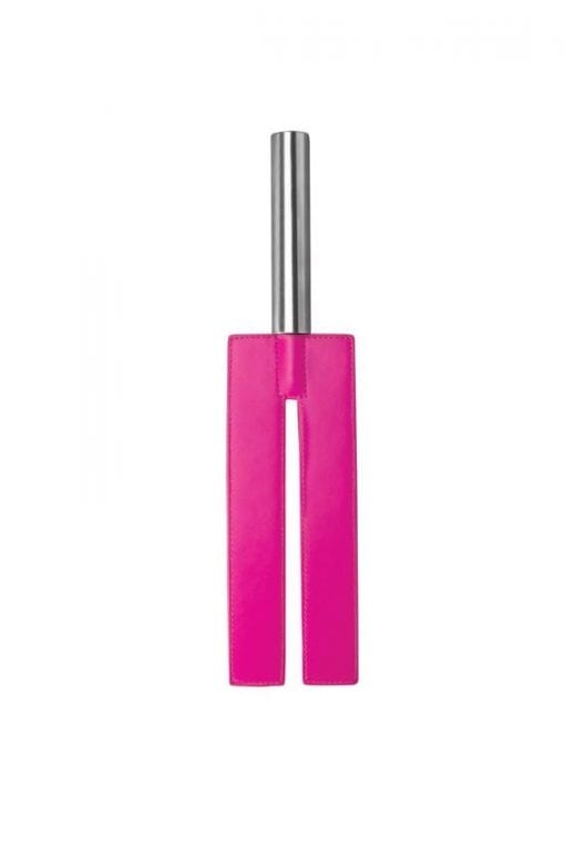 Leather Slit Paddle - Pink