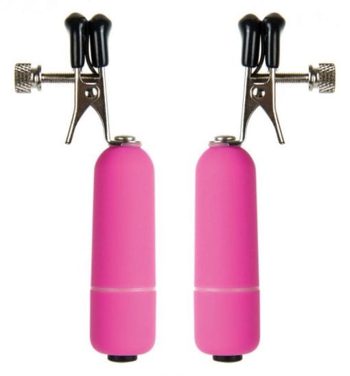 Vibrating Nipple Clamps - Pink