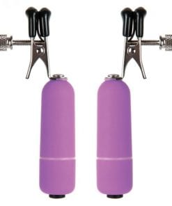 Vibrating Nipple Clamps - Purple