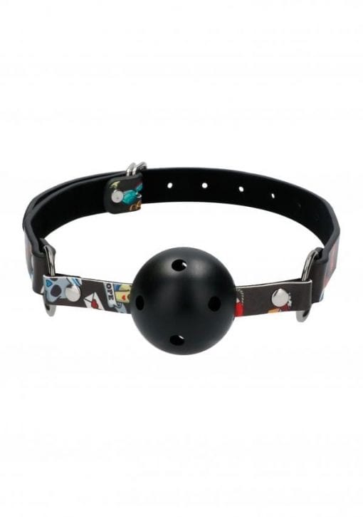 Breatheable Ball Gag - Old School Tattoo Style - Black