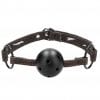 Breathable Ball Gag - With Roughend Denim Straps - Black