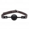 Silicone Ball Gag - With Roughend Denim Straps - Black