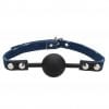 Silicone Ball Gag - With Roughend Denim Straps - Blue