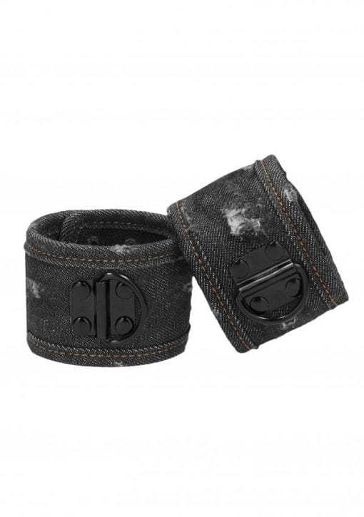 Denim Handcuffs - Roughend Denim Style - Black