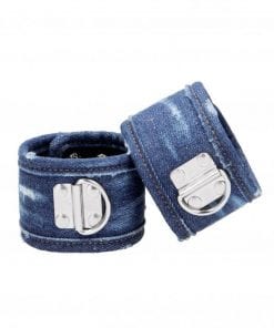 Denim Ankle Cuffs - Roughend Denim Style - Blue