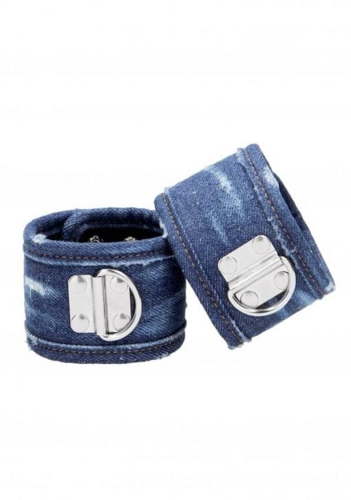 Denim Ankle Cuffs - Roughend Denim Style - Blue