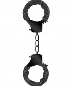 Denim Metal Handcuffs - Roughend Denim Style - Black