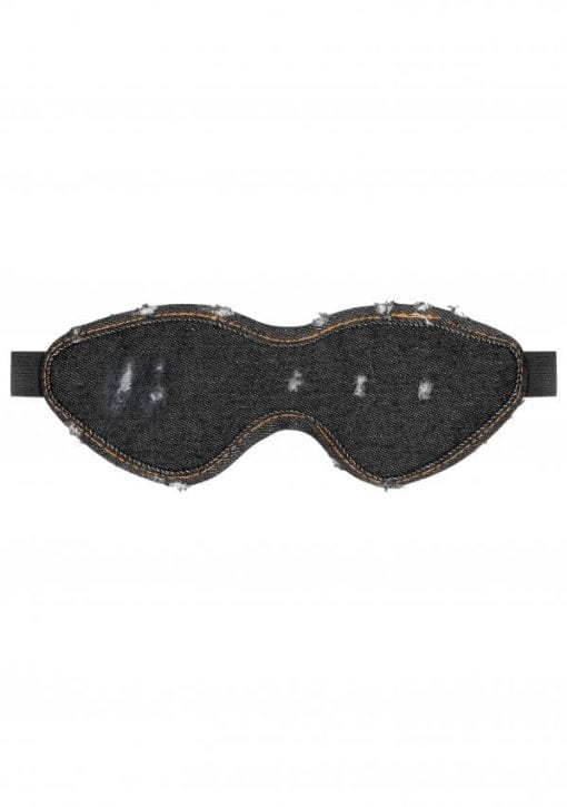 Denim Eye Mask - Roughend Denim Style - Black