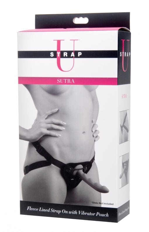Sutra Fleece-Lined Strap On with Vibrator Pouch - Image 2