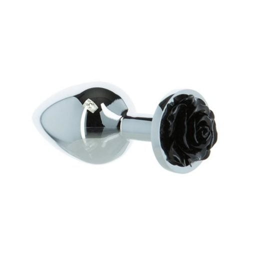 Black Rose 3in Metal Butt Plug - Image 4