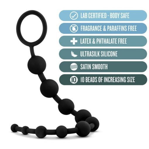 Anal Adventures Platinum Silicone 10 Anal Beads - Image 5