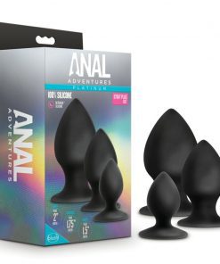 Anal Adventures Platinum Silicone Anal Stout Plug Kit