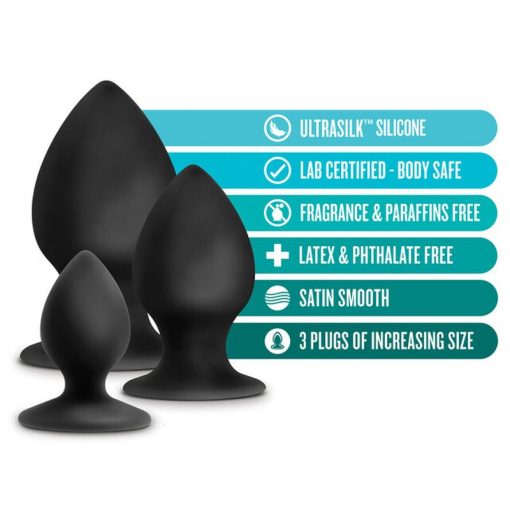 Anal Adventures Platinum Silicone Anal Stout Plug Kit - Image 3