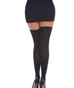 Opaque Lace-Up Thigh High