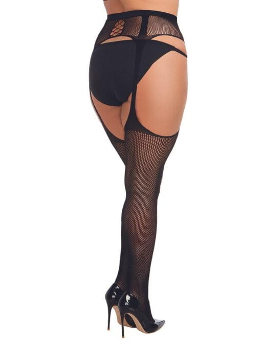 Lace Up Fishnet Garter Hose