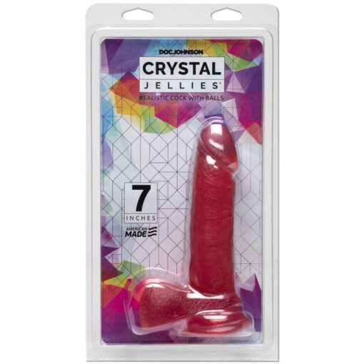 7 in Realistic Cock With Balls Pink - Image 2