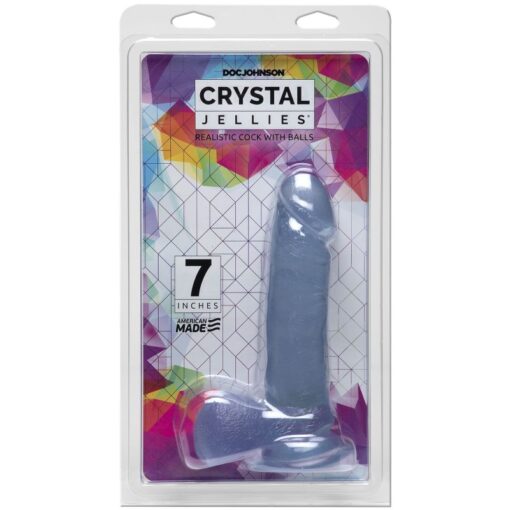 7 in Realistic Cock With Balls Clear - Image 2